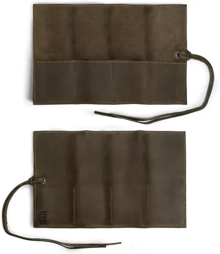 Vista 8 de Hide & Drink, Organizador de rollos de reloj de cuero hecho a mano de cuero de grano completo, con capacidad para hasta 4 relojes, fácil de llevar