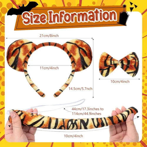 Vista 2 de 2 Sets Animal Kid Costume CheetahTigerPigElephant with Headband Tail Bow Tie Tutu Skirt Nose for Girl Toddler Halloween
