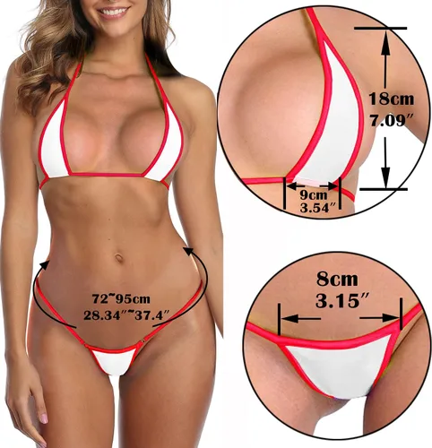 Vista 4 de SHERRYLO Micro Bikini Mini Tanga de Cadena Extrema Bikinis de Mini Tanga Sexy Traje de Baño Teeny para Mujeres Triángulo Exótico Bañador