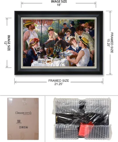 Vista 6 de DECORARTS - El almuerzo de los remeros de Pierre-Auguste Renoir. Impresiones giclée sobre lienzo. Mejora la decoración de tu hogar y oficina