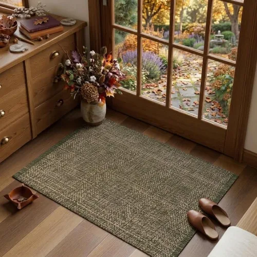 Vista 122 de LEEVAN Alfombra lavable para baño, alfombra tejida negra de 2 x 3 pies para entrada, alfombra de puerta delantera de algodón, alfombras pequeñas