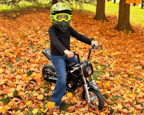 Vista 8 de Burromax TT250 Motocicleta de tierra eléctrica para niños, 250w 24v 7ah, 2 velocidades, hasta 14 mph, para ciclistas de hasta 150 lb, mini bicicleta
