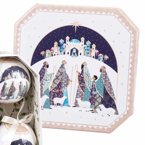 Vista 4 de Bolas de Navidad Multicolor Polyfoam Reyes Magos 7,5 x 7,5 x 7,5 cm (5 Unidades)