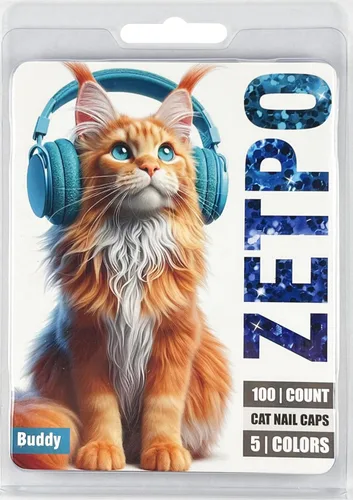 Vista 8 de zetpo - 100 fundas para uñas de gato, con adhesivos y aplicadores 5 tonos azules con purpurina