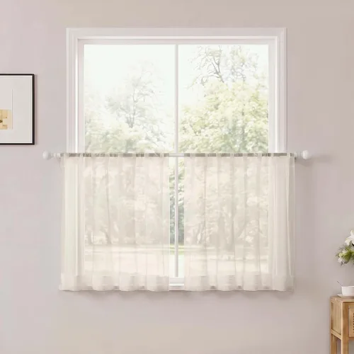 Vista 68 de OWENIE White Sheer Curtains 96 Inches Long 2 Panels for Living Room 52 Wide