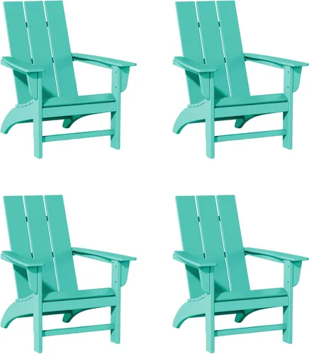 Vista 5 de Silla Adirondack de Madera Sintética Adiromoti, Sillas de Patio Resistente a Todo Clima, Aspecto de Madera, Silla Pre-Ensamblada para Fuego al Aire