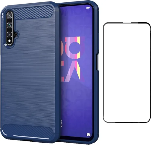 Vista 8 de Asuwish Funda de teléfono para Huawei Nova 5T/Honor 20 con protector de pantalla de vidrio templado y accesorios para celulares, silicona TPU suave