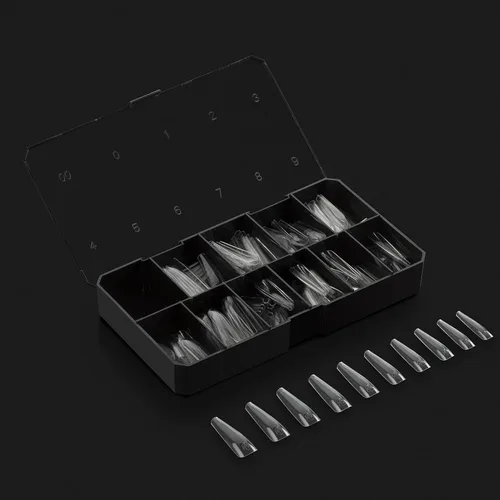 Vista 7 de Apres Nail Gel-X - Caja de puntas esculpidas extra larga 250 puntas Gel-X Calidad premium 10 tamaños 0-9 No tamaño 00 incluido Versión 2022