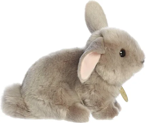 Vista 3 de Aurora® Adorable Miyoni® Tots Juguetón Conejito de peluche – Detalle realista – Apreciado compañerismo – Gris 8 pulgadas