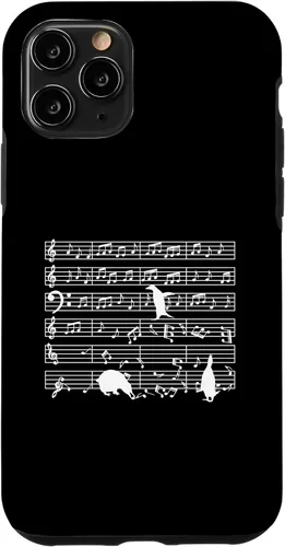 Vista 27 de iPhone 16 Notas musicales con pingüino en partitura musical - Estuche para profesor de música