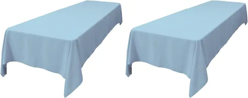 Vista 128 de LA Linen Mantel rectangular lavable de popelín de poliéster, resistente a las manchas y a las arrugas, cubierta de mesa 60x84, mantel de tela