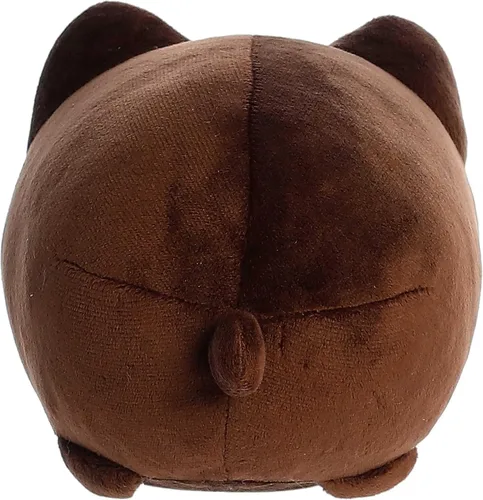 Vista 4 de Aurora® Enchanting Tasty Peach® Kona Coffee Meowchi - Animal de peluche - Diseño brillante y colorido - Peluche Showpiece - Marrón 7 pulgadas