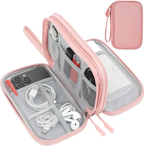 Vista 25 de CAAORDKSO Bolsa Organizadora de Electrónicos para Viaje, Estuche Pequeño Organizador de Cables Impermeable, Bolsa de Accesorios, Estuche Electrónico