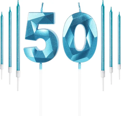 Vista 48 de Vela rosa de cumpleaños número 1 con 6 velas largas, decoraciones de decoración de pastel para fiesta de niña de 1 año, suministros de celebración