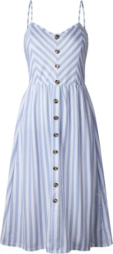 Vista 15 de Angashion - Vestido floral de verano estilo bohemio para mujer, con botones, bolsillos y tiras ajustables