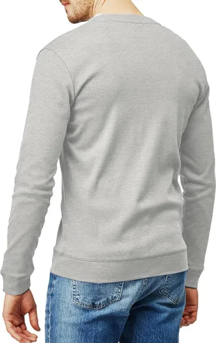 Vista 5 de H2H Cárdigans casuales ajustados para hombre, cuello en V, diseño básico, manga larga, con botones Gris