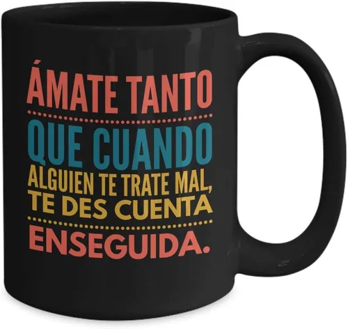 Vista 2 de Regalo para amigos Taza de cafe para hermana Perfecto regalo para graduados, profesionales y estudiantes Vaso con afirmaciones positivas, Negro