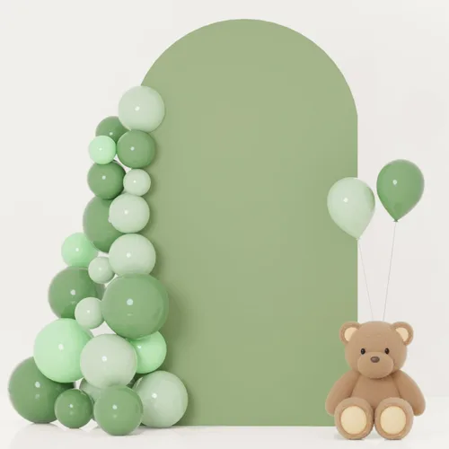 Vista 11 de FOTSHARER Cubierta para arco de boda, cubierta de arco de globo beige de 2.6 x 6 pies, cubiertas de fondo de arco de arco de elastano boho Chiara