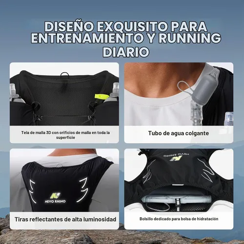 Vista 5 de N NEVO RHINO Running Hydration Vest with 1.5L Water Bladder