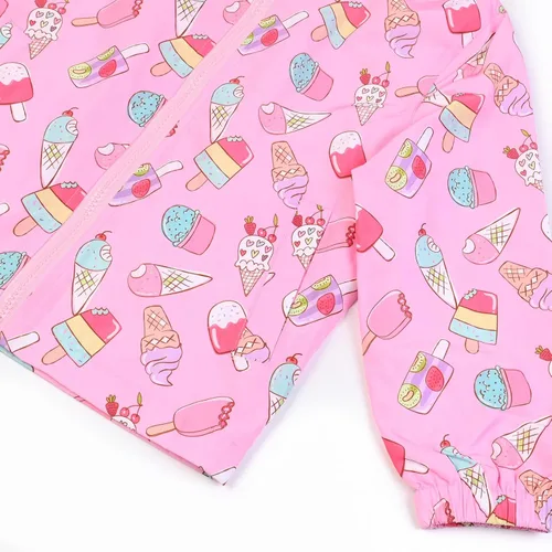 Vista 5 de Jxstar - Chubasqueros impermeables con capucha para niñas pequeñas, rompevientos, 12 meses a 5 años