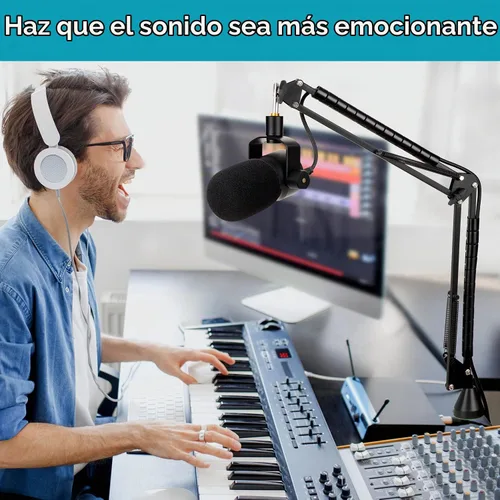 Vista 7 de YOUSHARES - Soporte Rode Podmic con filtro pop - Brazo de pluma para micrófono con parabrisas de espuma para mejorar la calidad de grabación 01_