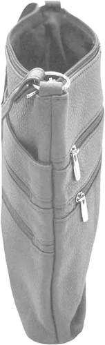 Vista 8 de SILVERFEVER Bolso cruzado grande de cuero para mujer, resistente al agua