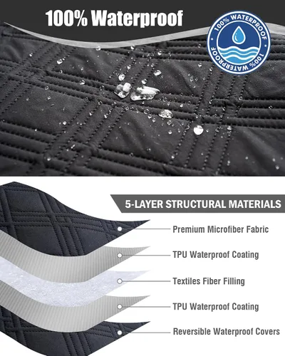 Vista 7 de Funda impermeable para silla reclinable, fundas para silla reclinable de gran tamaño reversibles con bolsillo, fundas para silla reclinable
