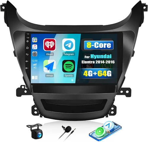 Vista 11 de [HiFi Audio] 2+64G Android Car Stereo para Hyundai Elantra 2014-2016 Wireless Apple Carplay Android Auto 9 pulgadas Pantalla táctil Navegación