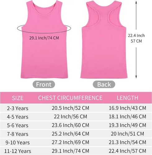 Vista 2 de Cooraby 5 piezas de camisetas sin mangas de baile para niñas, espalda cruzada, para ballet, gimnasia, ropa de baile