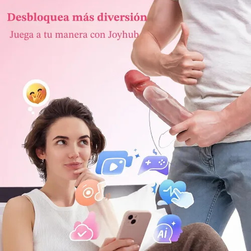 Vista 7 de Funda para Pene Vibrador de Funda para Polla - FYSHAVO 5 en 1 Juguetes Sexuales Masculinos Realistas para Adultos para Hombres Extensor de Pene