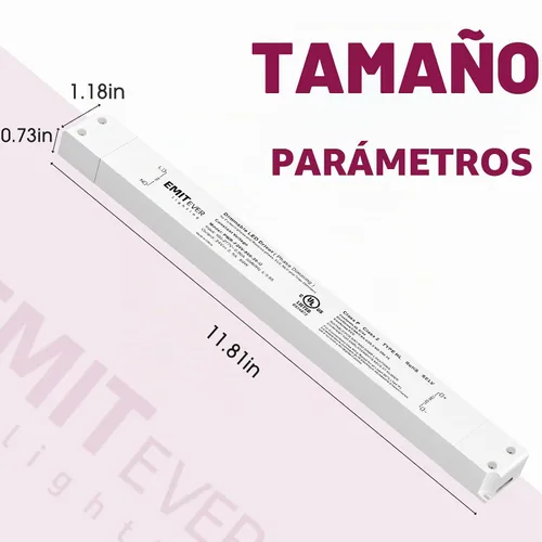 Vista 2 de EMITEVER 60W 24V Slim Triac Dimmable LED Driver, CA 100-277V a DC, UL