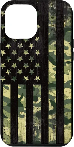 Vista 25 de iPhone 16 American Flag Camo Camouflage Black Patriotic Pride Case