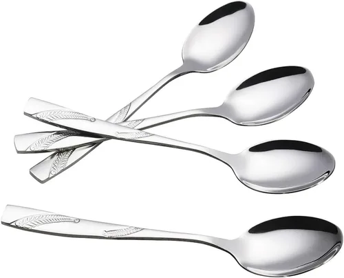 Vista 7 de Bringer Juego de 12 cucharas de postre, acero inoxidable, 6.6 pulgadas