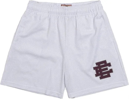 Vista 2 de EE Pantalones cortos casuales fitness musculosos hombres deportes cuartos pantalones malla transpirable longitud no más que la rodilla