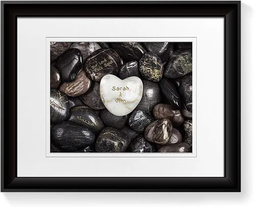 Vista 219 de A&T ARTWORK Love on Beach - Impresión fotográfica personalizada, incluye nombres y la fecha, regalo único para el aniversario de boda. Alfombrillas