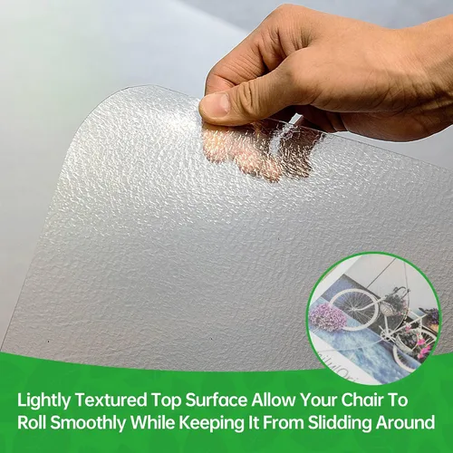 Vista 4 de 100pointONE Tapete para silla de oficina para suelos de madera dura, tapete para silla de computadora de fácil deslizamiento, protector de suelo