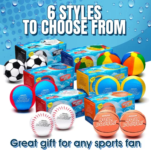 Vista 6 de Activ Life Ultimate - Paquete de 2 pelotas de salto de agua más grandes de 3 pulgadas, pelotas rebotadoras para diversión en la piscina y la playa