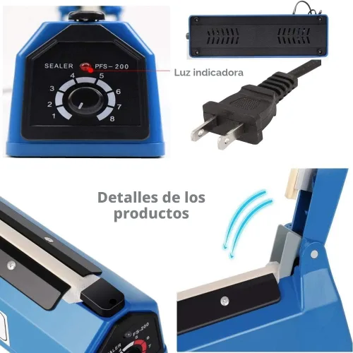 Vista 6 de Sellador térmico por impulso, sellador manual de bolsas, máquina de sellado térmico de 12 pulgadas, máquina selladora de impulsos para bolsas