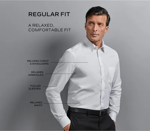 Vista 5 de Van Heusen Camisa de vestir de sarga de ajuste regular con cuello abotonado para hombre, exclusiva de Tienda