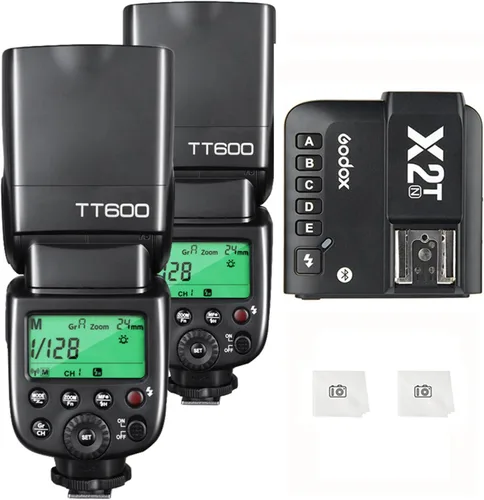 Vista 7 de Godox 2pcs TT600 GN60 Flash de cámara Speedlite con disparador de flash X2T-S Compatible con cámara Sony, sistema inalámbrico X 2.4G, HSS 1/8000s