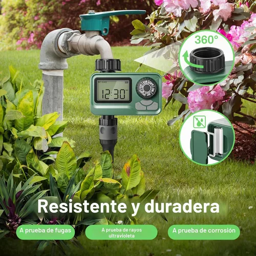 Vista 5 de BN LINK - Temporizador de agua para exteriores para manguera de jardín, temporizador programable de rociadores Hose Timer with Rain Delay, Manual
