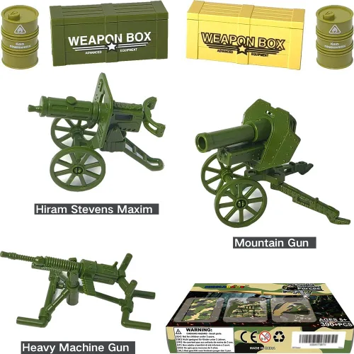 Vista 7 de 390+ Piezas Paquete de Armas Militares Juguetes de Bloques de Construcción Conjunto de Armas del Ejército Conjunto de Equipo de Soldado Kits