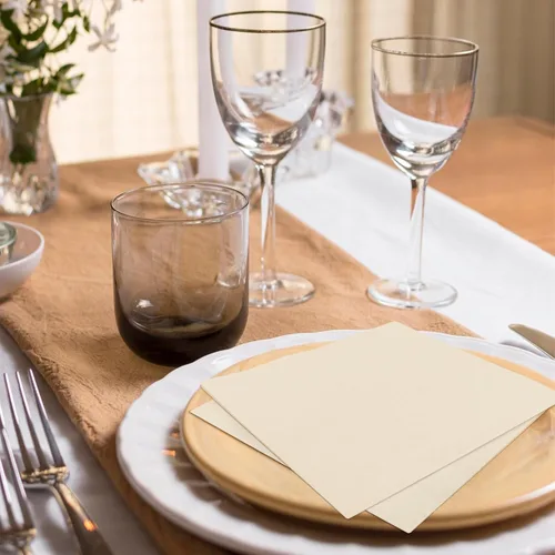 Vista 6 de 300 unidades de servilletas blancas lechosas para bebidas, servilletas de cóctel blancas lechosas de 2 capas, servilletas desechables para fiesta
