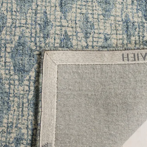 Vista 3 de SAFAVIEH Abstract Collection - Alfombra decorativa, 2 x 3 pies, marfil y azul, lana hecha a mano, ideal para zonas de alto tráfico en entrada, sala