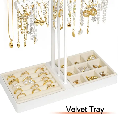 Vista 9 de Caja organizadora de joyas de acrílico y soporte de joyería para collar