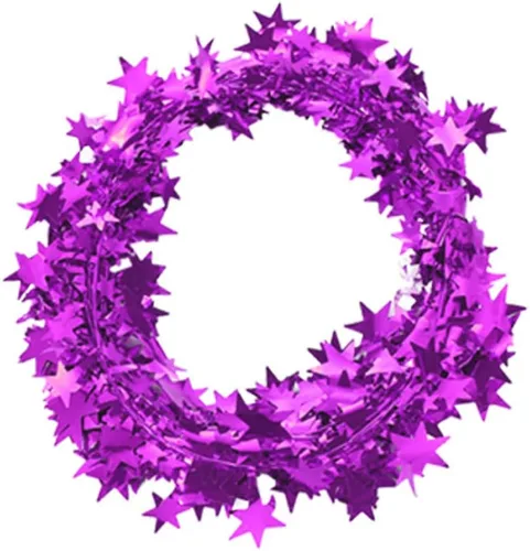 Vista 9 de Guirnalda de oropel brillante con alambre, guirnalda metálica de Navidad de estrella pequeña para árbol de Navidad, hogar, boda, fiesta, adorno Azul