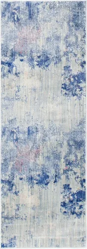 Vista 10 de Unique Loom Helios Collection - Alfombra Santorini (2 pies 2 pulgadas x 6 pies 1 pulgada, azul/beige)