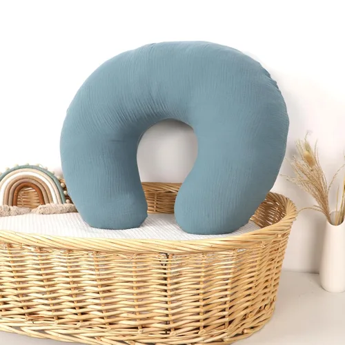 Vista 6 de Hooyax Juego de 2 fundas de almohada de muselina de lactancia, suaves y transpirables, fundas de lactancia para almohadas de lactancia, adorable Azul