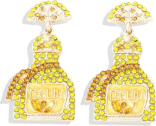 Vista 10 de Regalos de tequila para mujer, aretes de Margarita, aretes de tequila, aretes de vacaciones para mujer, aretes de champán para mujer, regalos