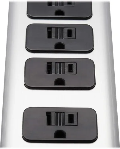 Vista 5 de Tripp Lite Regleta protectora contra sobretensiones, 5 tomas de corriente, metal, 1 USB-A y 1 puerto de carga USB C, cable compartido de 6 pies